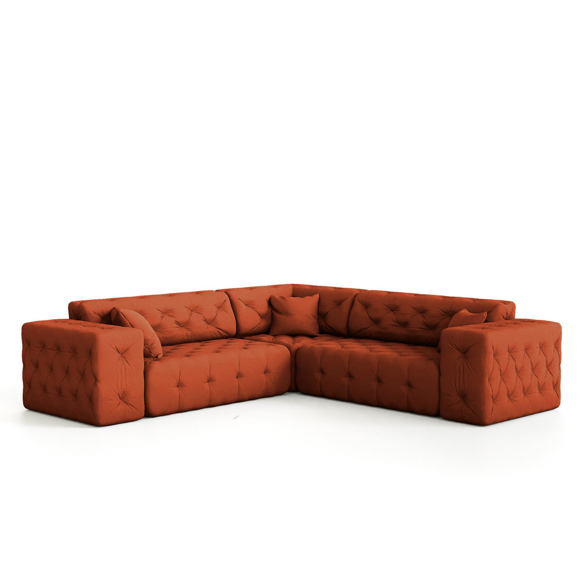 ECKSOFA Chantal - Orange, Holzwerkstoff/Textil (246/246cm) - Fun Möbel