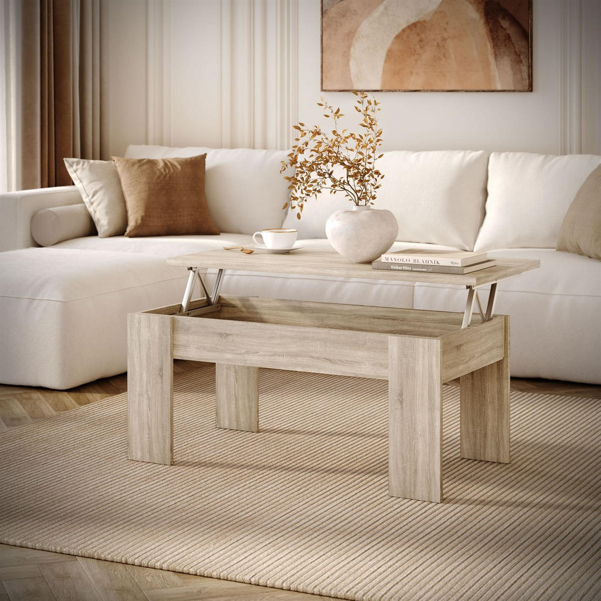 COUCHTISCH APERTO ausklappbar - Sonoma Eiche, Holzwerkstoff (100/45/50cm) - Lookway