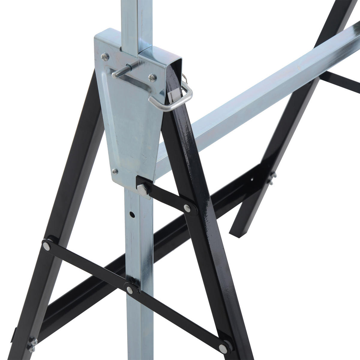 UNTERSTELLBOCK, 2 x Gerüstbock, Schwarz - Schwarz, Metall (68/58/130cm) - HOMCOM