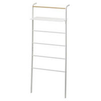 GARDEROBENSTÄNDER Tower weiß 65/161/24 cm zum Anlehnen mit Ablage - Weiß, Holz/Metall (24/161/65cm) - Yamazaki