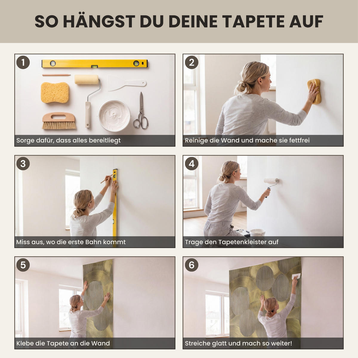 TAPETE - Modern - Geometrisch - Gold - 500x300 cm - Goldfarben, Papier (500/300cm) - OnlyWow