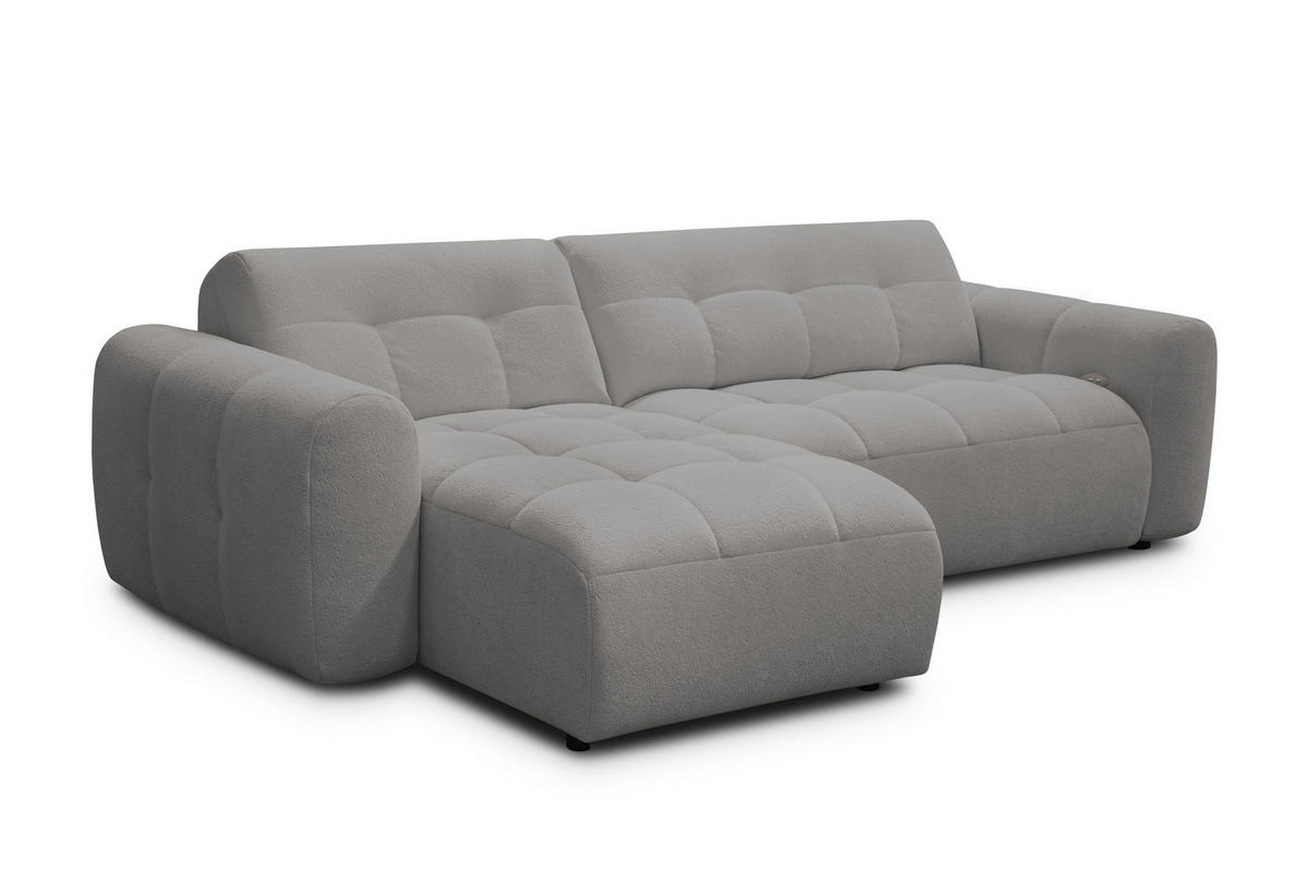 ECKSOFA LUMERO 4-Sitzer LINKS, taupe - Taupe/Schwarz, Holz/Textil (275/166cm) - Courtois Laville