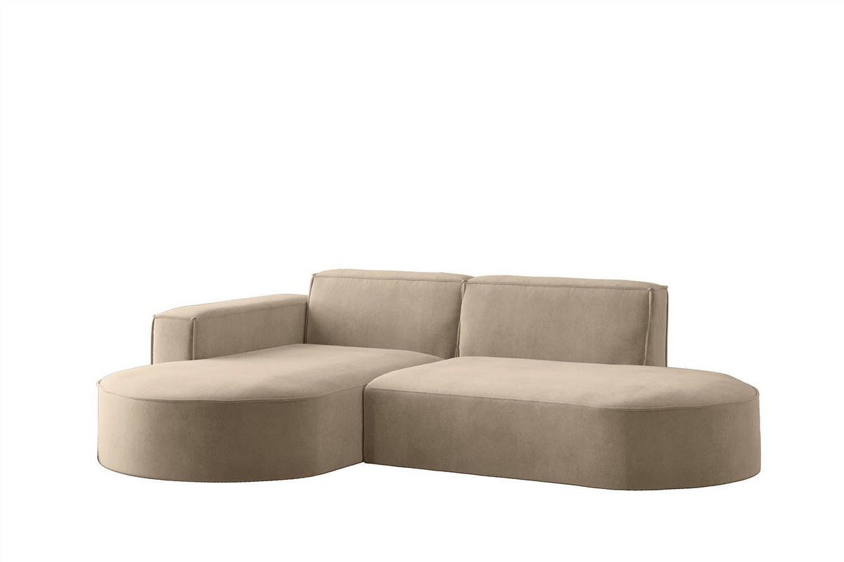 ECKSOFA Palma Xs In Noel - Beige, Holzwerkstoff/Textil (236/165cm) - Fun Möbel