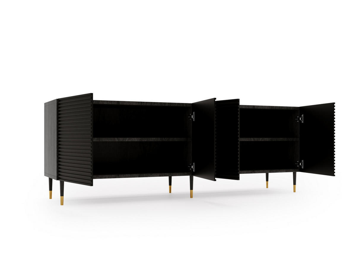 KOMMODE Imperio Pistazie, Für Das Wohnzimmer - Schwarz/Grün, Holzwerkstoff (180/63/42cm) - Bettso