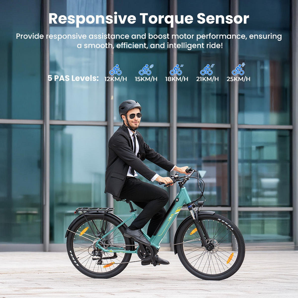 E-BIKE Touroll Urbano 3 – Leistungsstarker Mittelmotor für mühelose Fahrten - Blau, Metall (80cm)