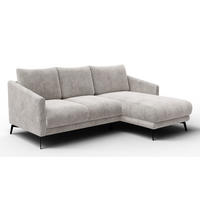 ECKSOFA VILT 3-Sitzer, perlweiß - Schwarz/Weiß, Holzwerkstoff/Textil (221/156cm) - Courtois Laville