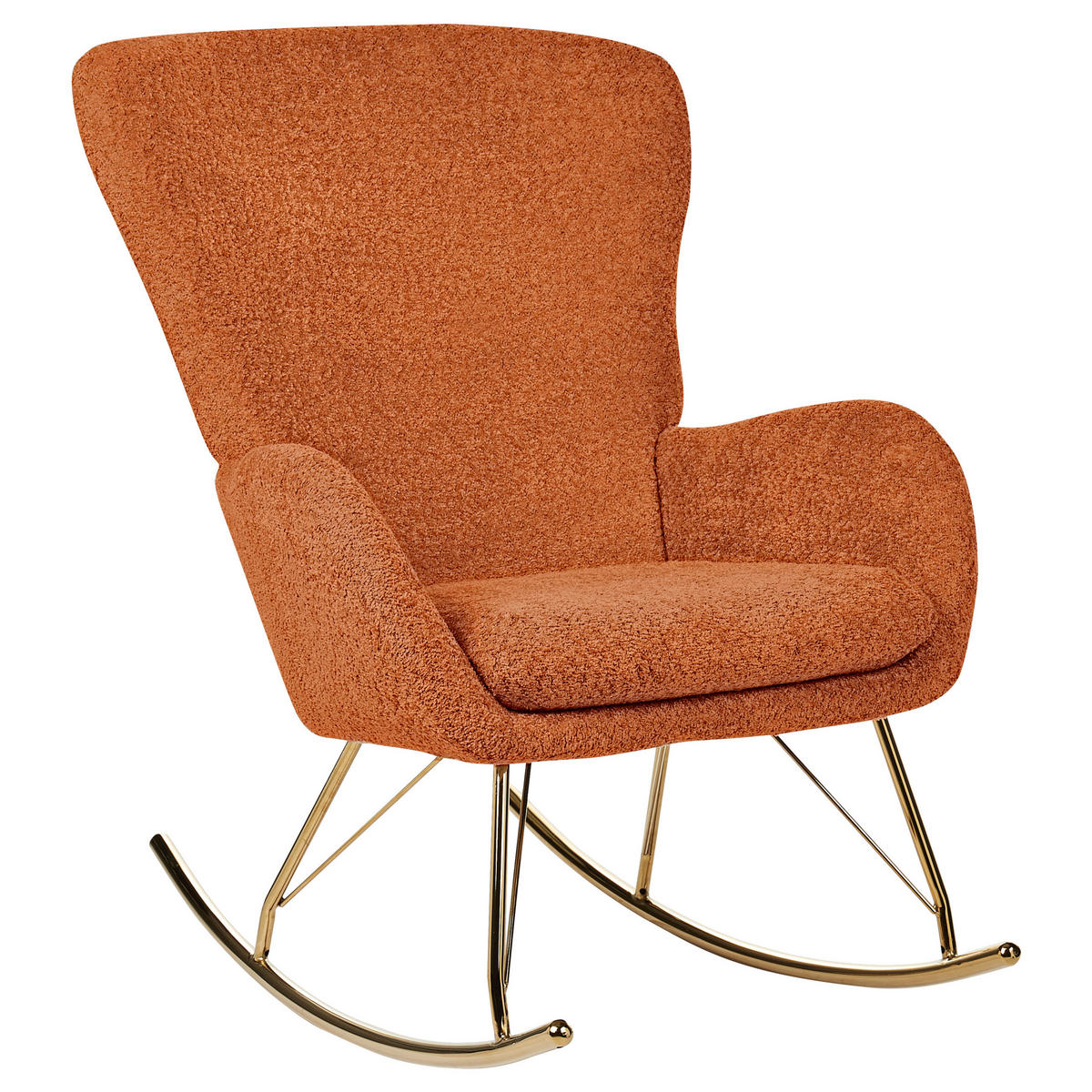 SCHAUKELSESSEL Bouclé Orange Anaset - Goldfarben/Orange, Textil (74/99/99cm) - Beliani