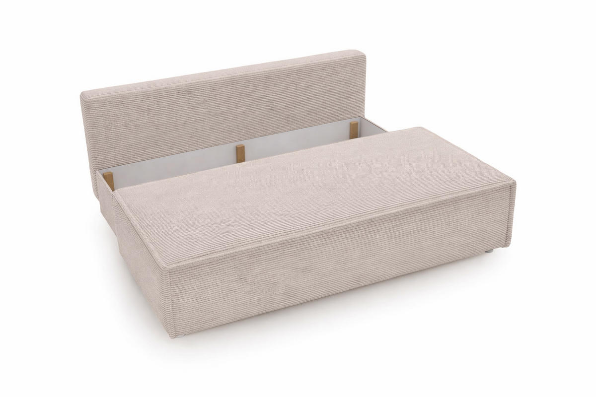 SCHLAFSOFA Mit Bettkasten DUO, Stoff Poso, Beige - Beige, Holz (198/89/90cm) - Kaiser Möbel
