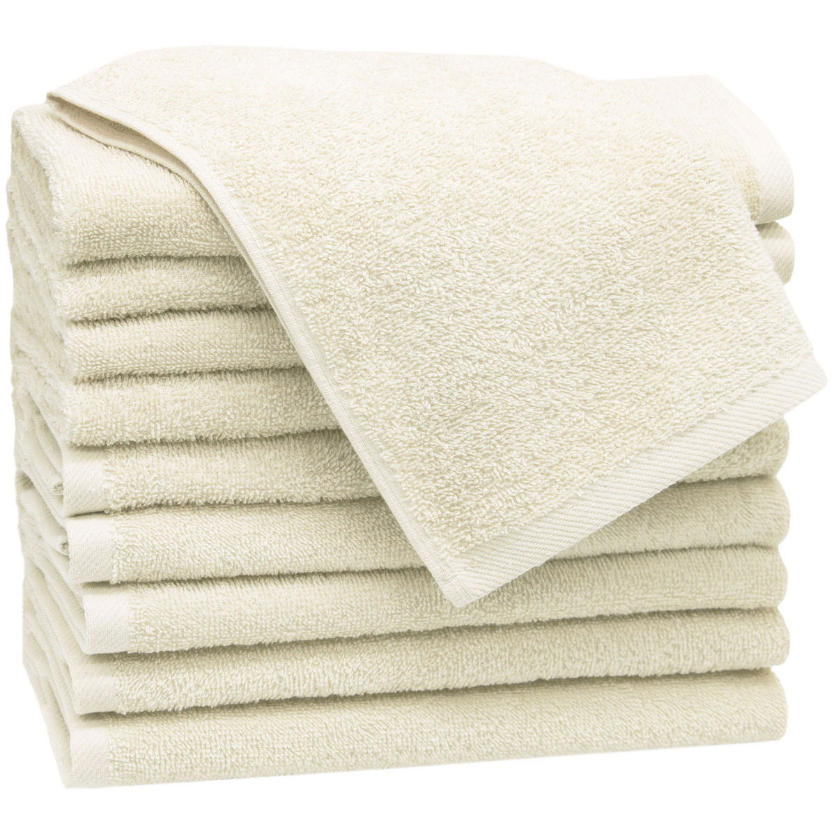 GÄSTETÜCHER, 10er-Set, 30x50 cm, 100% Baumwolle, Braun - Creme, Textil (30/50cm) - Zollner