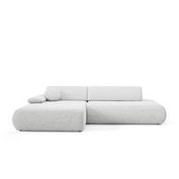 ECKSOFA DELTA L-S Hellgrau Geflochtener Stoff mit Schlaffunktion - Hellgrau, Holz (286/173.5cm) - MASSENO