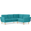 ECKSOFA-RECHTS TAGIO 3/4 Sitzer, blau - Türkis/Braun, Buchenholz/Textil (220/181cm) - KONSIMO®