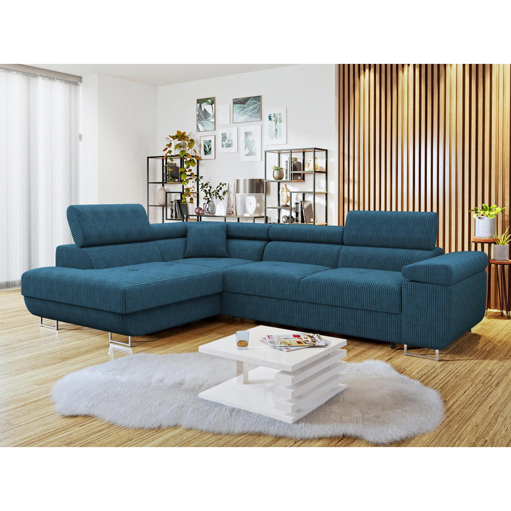 Thumbnail - Mirjan24 Ecksofa, Blau, Textil, 5-Sitzer, links montierbar, L-Form,Rechteckig, 274x203 cm, Wohnzimmer, Sofas & Couches, ...