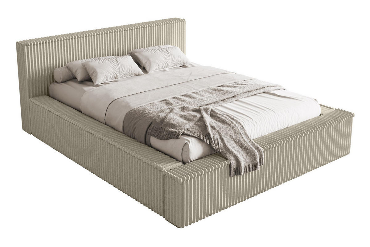 POLSTERBETT AFFOLIO Hellbeige 180x200 cm - Ecru/Schwarz, Kunststoff/Textil (180/200cm) - Selsey