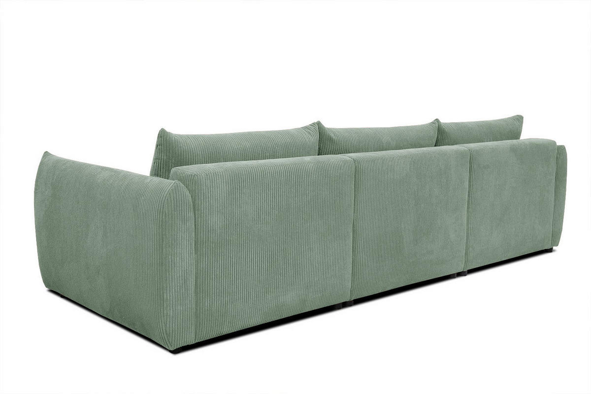 ECKSOFA TAUER 5-Sitzer, mintgrün - Schwarz/Mintgrün, Holzwerkstoff/Kunststoff (173/294cm) - Courtois Laville
