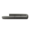 LINKES-SOFA Miley aus Samt hellgrau 4 Sitzplätze - Hellgrau, Textil (90/70/323cm) - Micadoni
