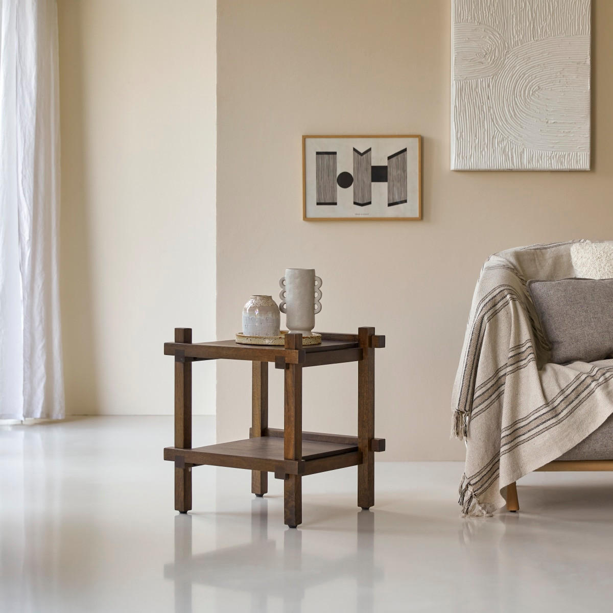 BEISTELLTISCH Arko Braun aus Mango - Braun, Holz (45/50/56cm) - Tikamoon