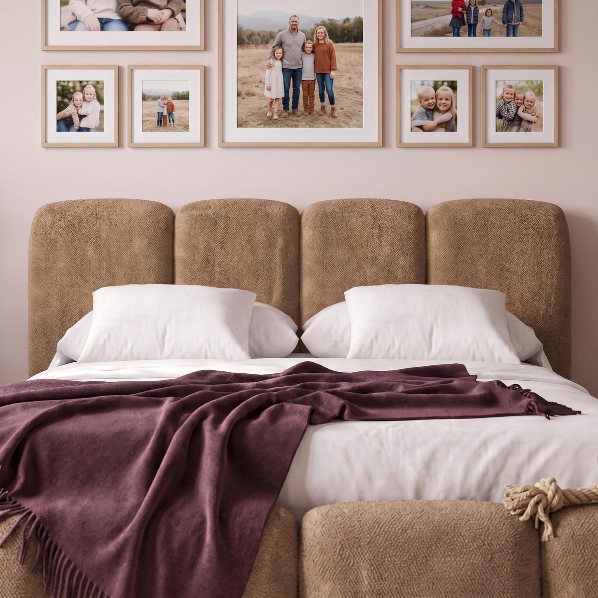 POLSTERBETT SUENO MAXI 200x200 cm in Beige, gepolstertes Kopfteil, Metalllattenrost, Bettkasten, Chenille-Stoff - Beige/Naturfarben, Holz/Textil (200/200cm) - Muffo