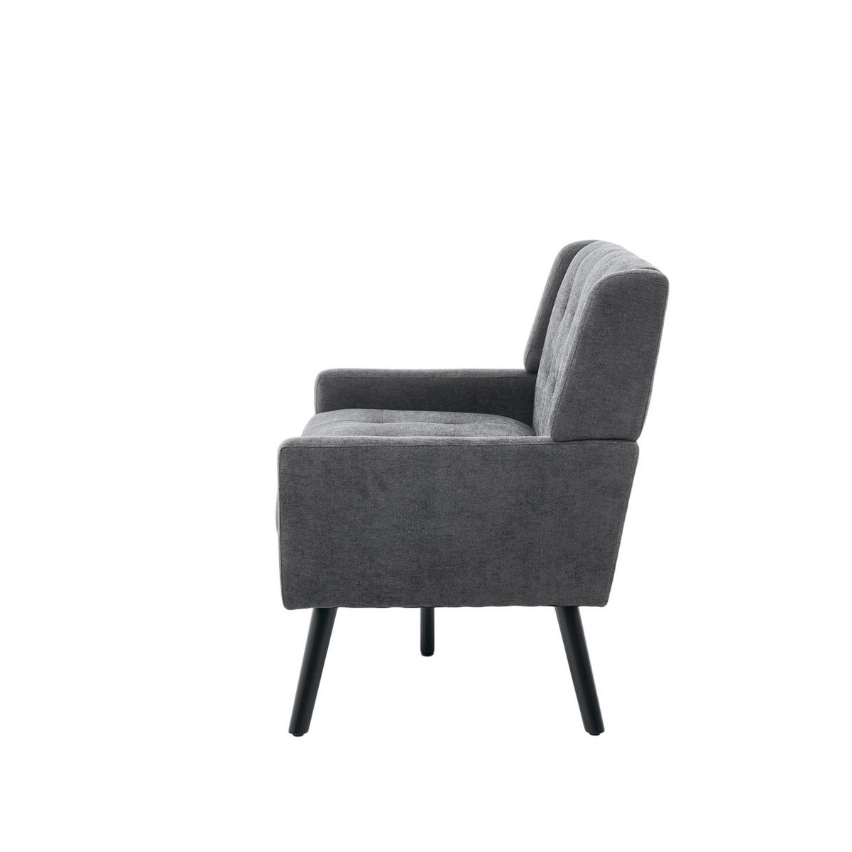 2-SITZER-SOFA Massivholz,dicke Schaumfüllung,Leinenstoff,Dunkelgrau - Dunkelgrau, Textil (119/88/75cm) - LVHOM