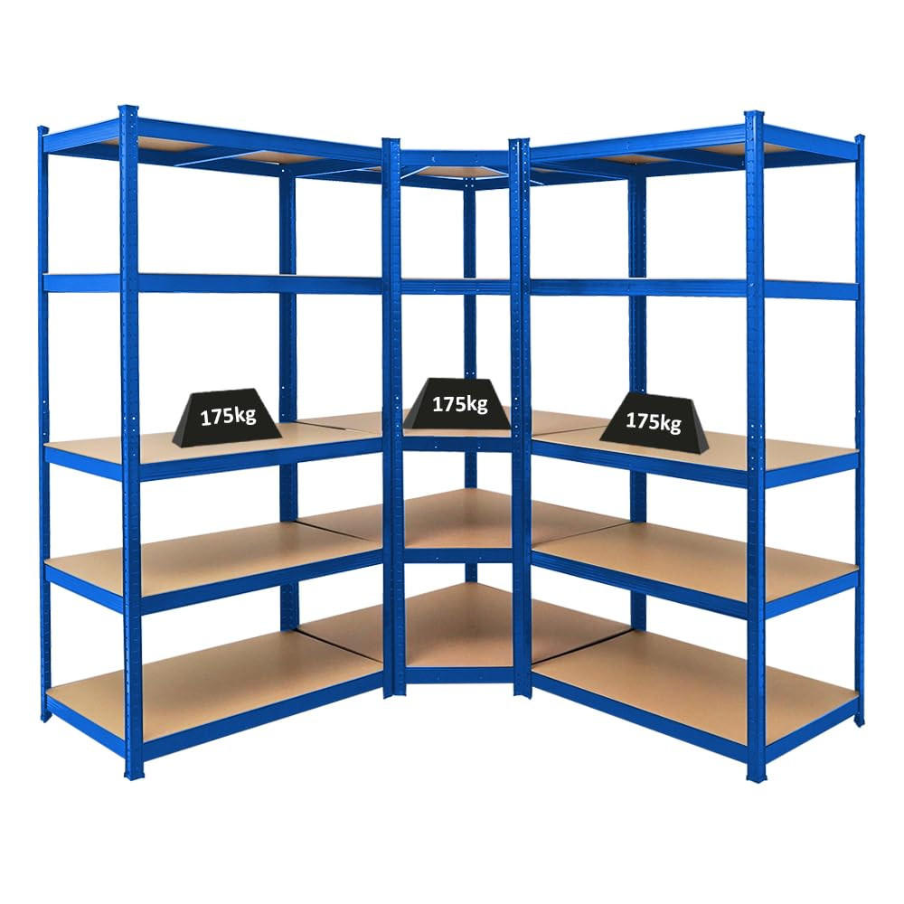 ECKREGAL Ragnar 2er-Set mit Schwerlastregal Taurus 180x180x60 cm Fachlast 175 kg Blau - Blau, Metall (90/180/60cm) - PROREGAL