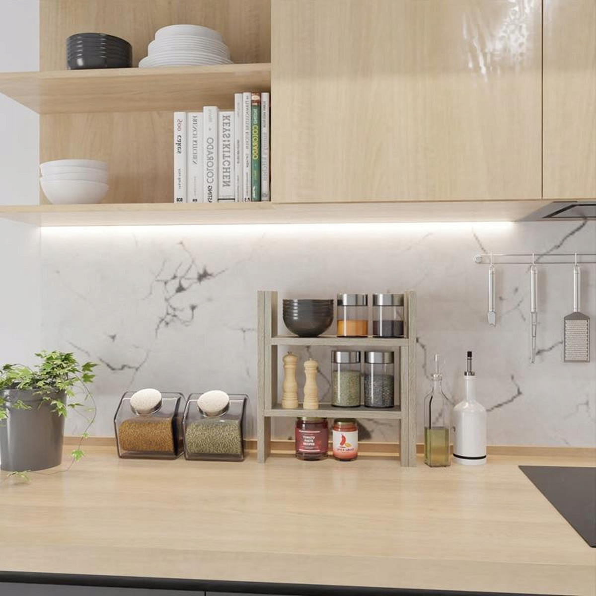 KÜCHENREGAL EX3 ausziehbar Sonoma Eiche 40/12/44 cm - Sonoma Eiche, Holzwerkstoff (40/44/12cm) - Matkam Möbel