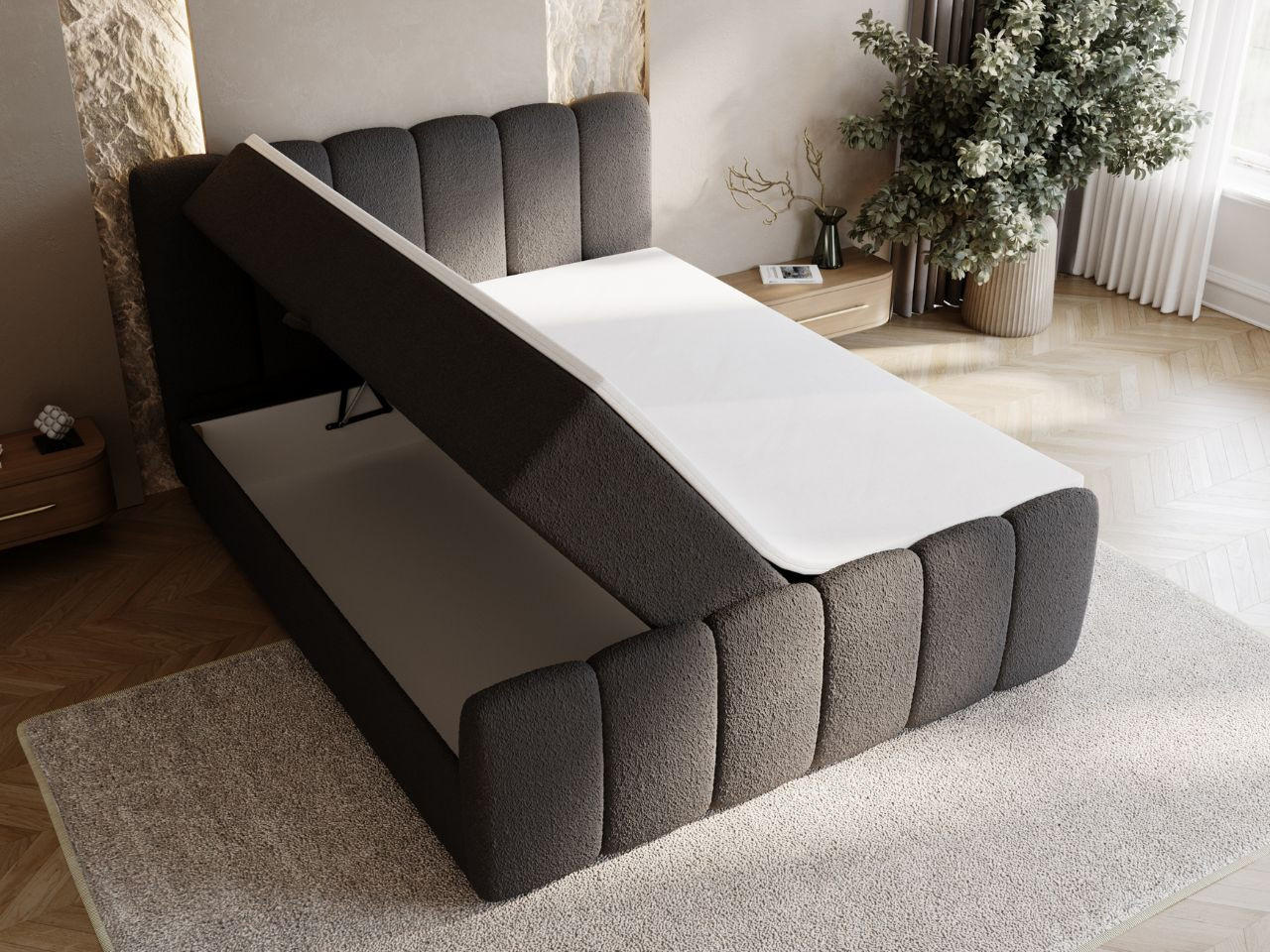 Graingold Boxbett Schwarz 160x200 cm