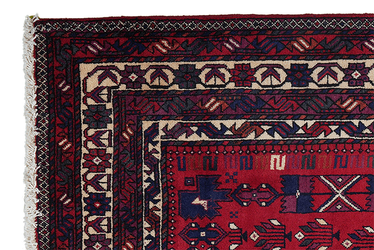 TEPPICH Afshar Rot 230/157 cm Schurwolle - Rot, Textil (157/230cm) - Looma