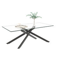 COUCHTISCH 120/60/46 cm aus Glas und Metall in Schwarz - Schwarz, Glas (120/60/46cm) - Flora Grace