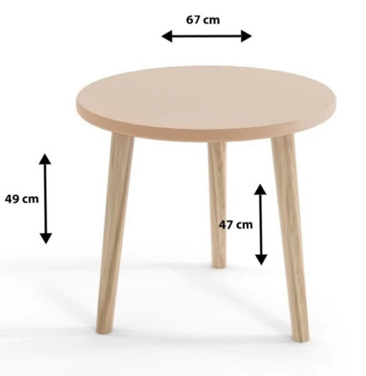TISCH Weiß Boho Rund - Weiß, Holzwerkstoff (68/67/49cm) - Sepro Meble