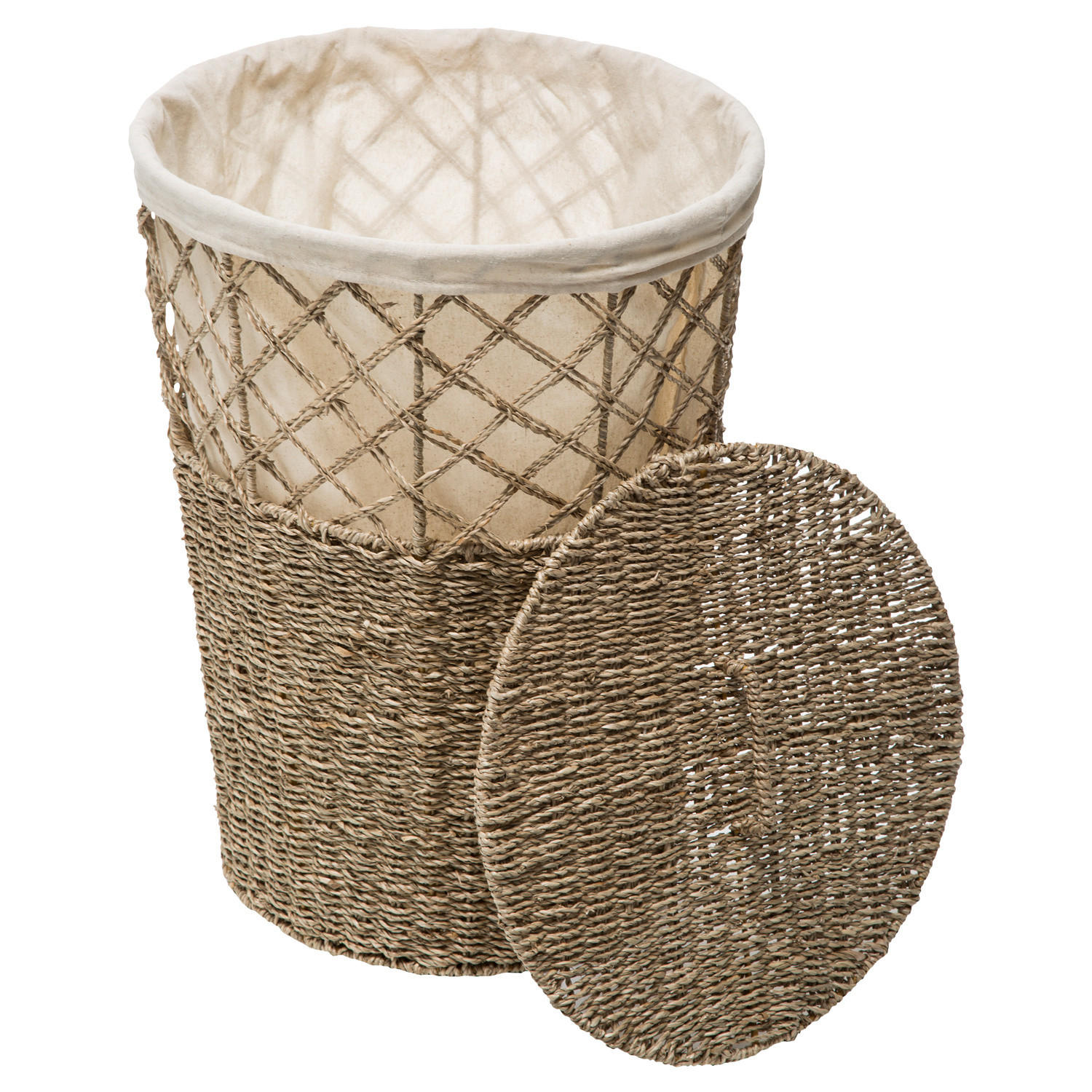 WÄSCHEKORB aus Seegras 38/38/52 cm - Braun, Naturmaterialien (38/38/52cm) - 5five Simply Smart