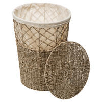 WÄSCHEKORB aus Seegras 38/38/52 cm - Braun, Naturmaterialien (38/38/52cm) - 5five Simply Smart