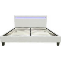 BETT maria Weiß - Beige, Textil (200/160cm) - Habitat Garten