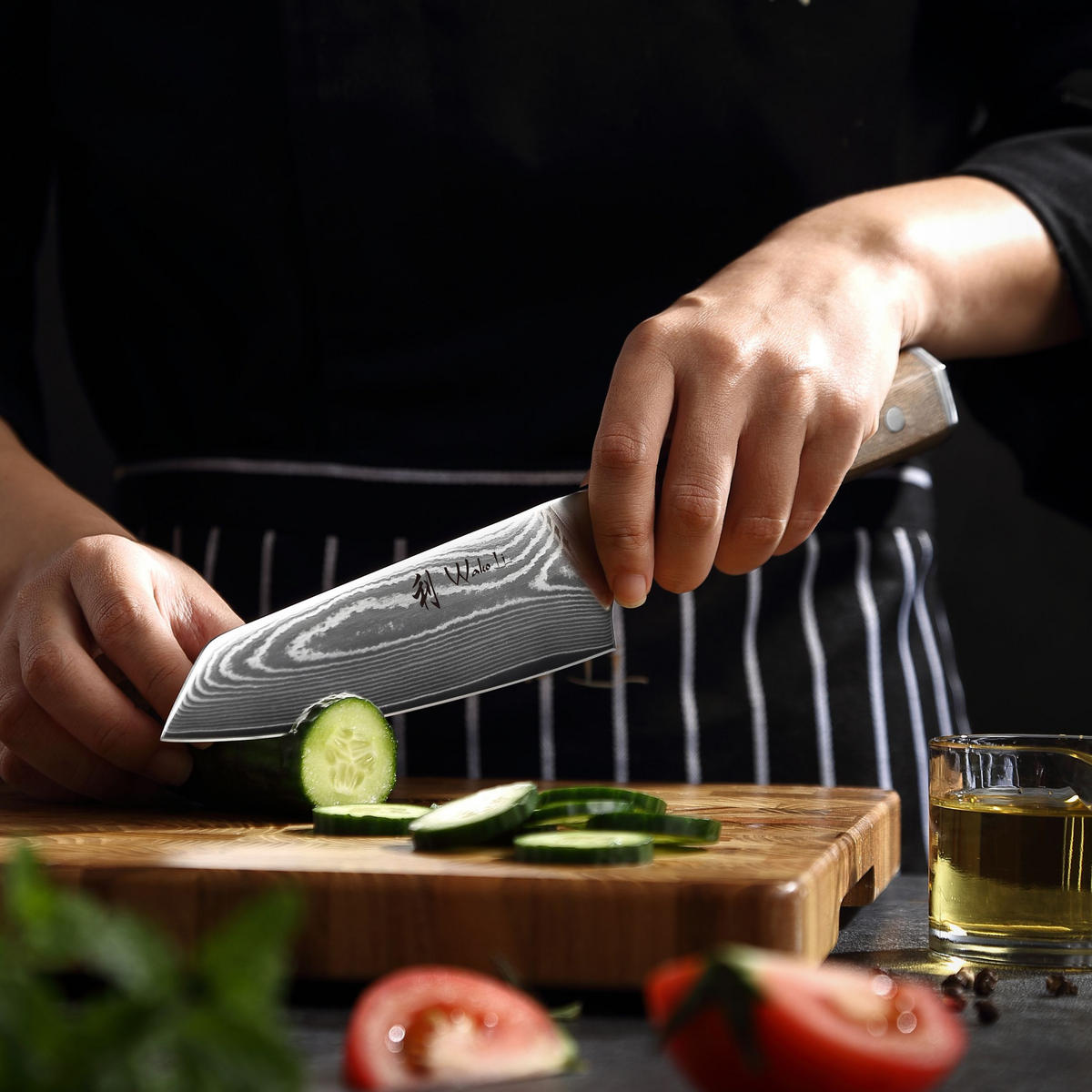 KIRITSUKEMESSER 15 cm - Nussbaumfarben, Holz/Metall (29cm) - Wakoli