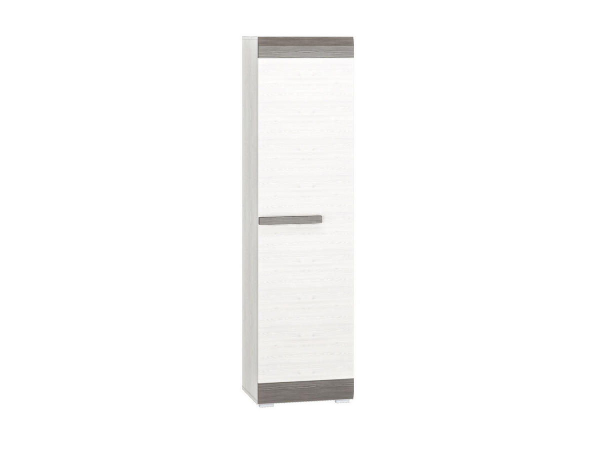 STAURAUMSCHRANK Blanco Pinie weiß / grau 55 / 42 / 202cm - Weiß, Holz/Holzwerkstoff (55/202/42cm) - Feldmann-Wohnen