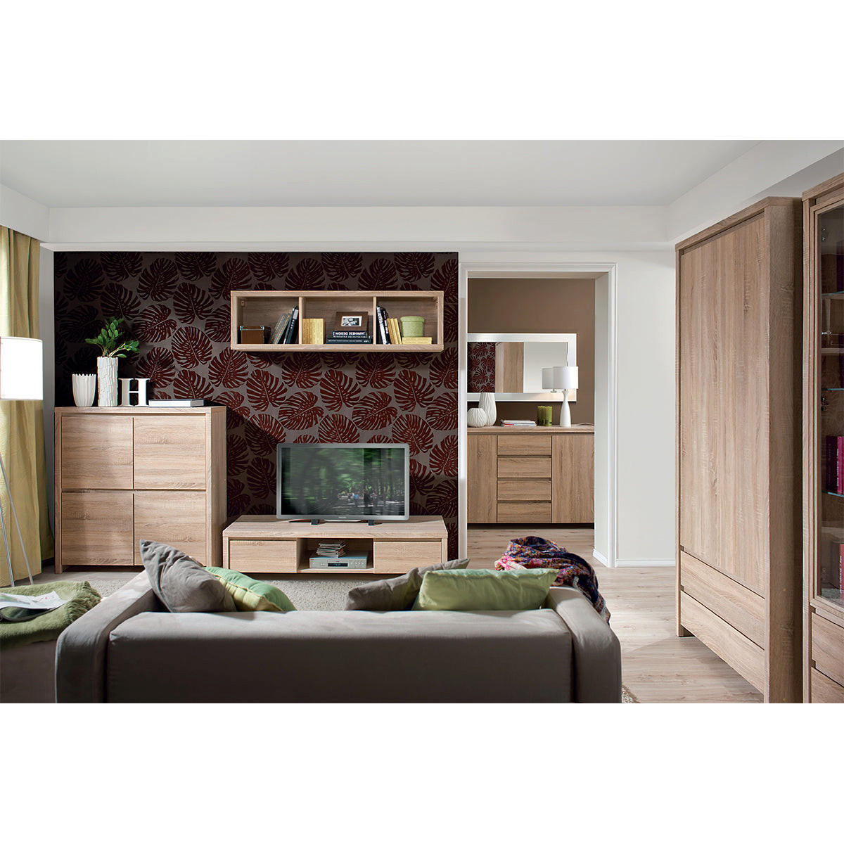 KOMODA Soren Drevo - hnedá, kompozitné drevo (143.5/92/40.5cm) - Petits-meubles