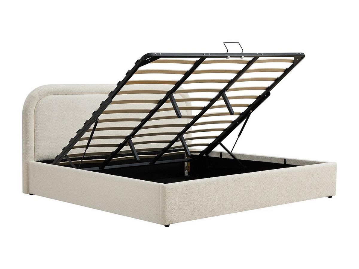 BETT mit Bettkasten - 2 Personen - stoff - beige Fidozia - Beige, Textil (200/200cm) - Vente-Unique