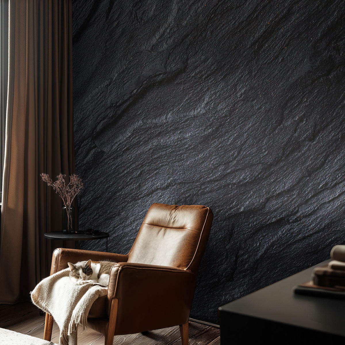 FOTOTAPETE 104x70 cm - Steinstruktur - Grau, Textil (104/70cm) - Wallfluent