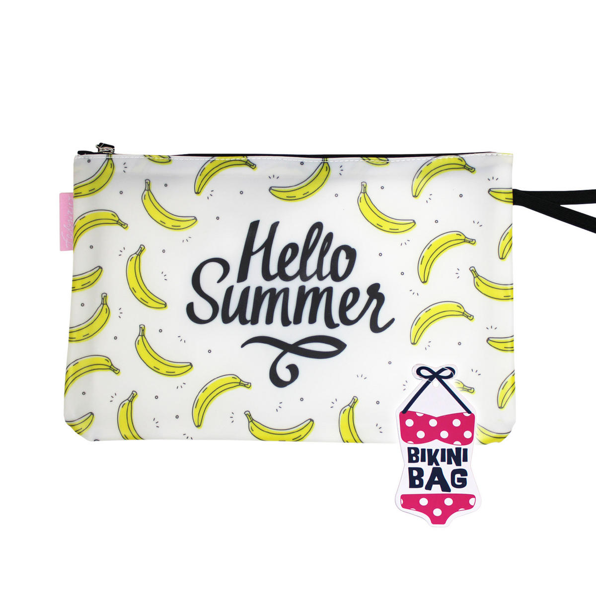 BIKINI WETBAG Hello Summer Weiß Badetasche wasserdichte Nasstasche - Weiß, Kunststoff (20/20/30cm) - TiborTex