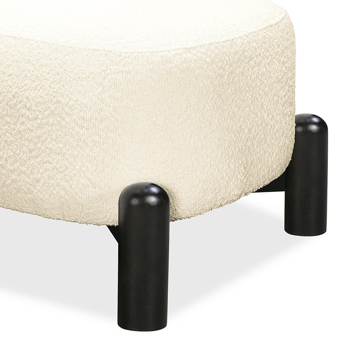 SESSEL - Bouclé Stoff - Creme, Holz/Textil (76/65/81cm) - home24