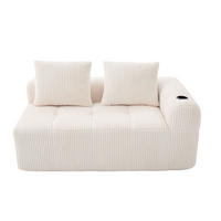 SOFA 2-Sitzer kompakt 158 x 93 x 61 cm Cord Beige - Beige, Kunststoff (158/61/93cm) - Meubliv
