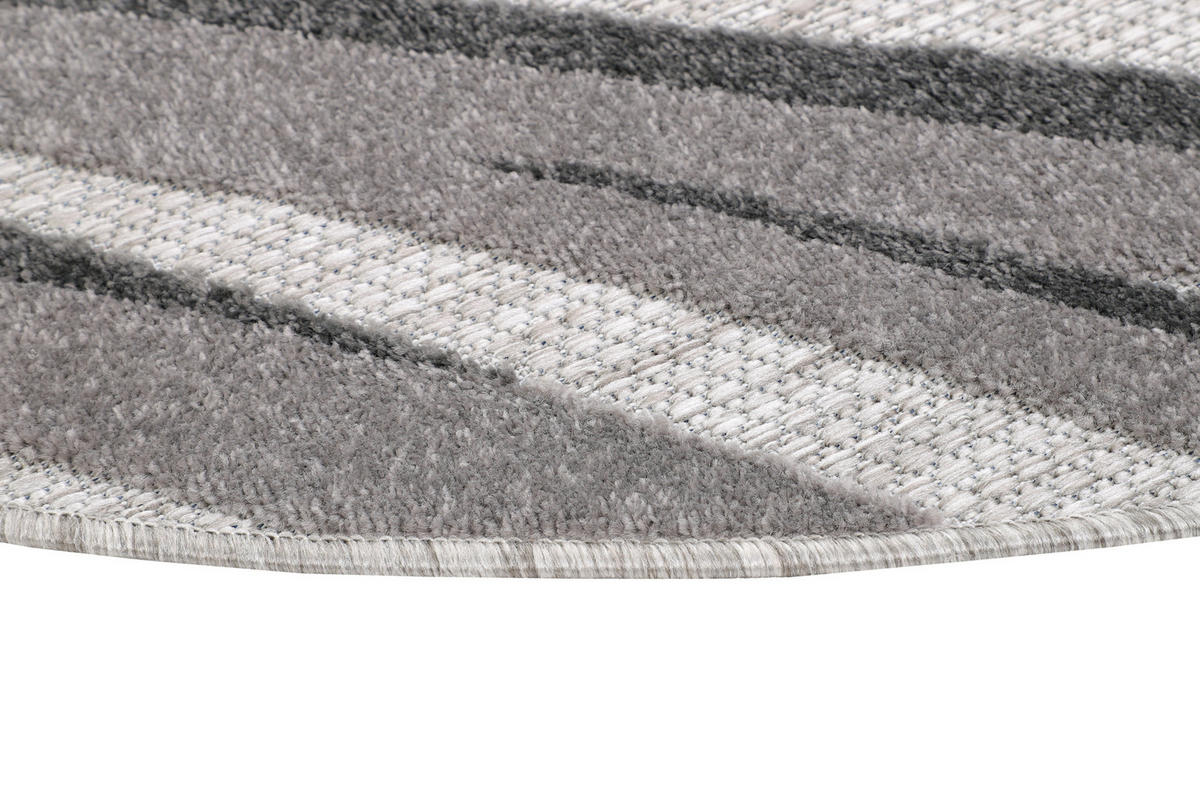 TEPPICH PATIO rund Grau 240/240 cm - Grau, Textil (240/240cm) - Tapiso