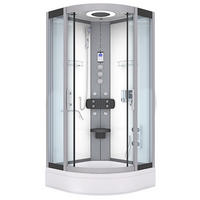 FERTIGDUSCHE Dusche D58-50T1 Weiß 90x90 - Weiß, Glas/Kunststoff (90/90/225cm) - AcquaVapore by Sandra Jentho