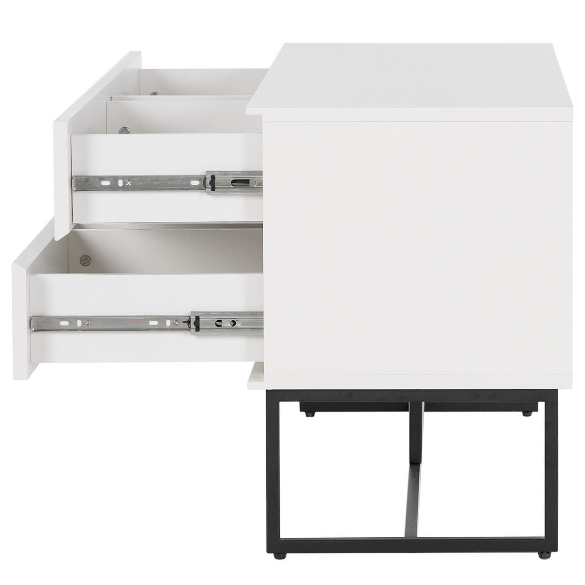 GARDEROBENBANK - Schwarz/Weiß, Holzwerkstoff/Metall (90/48/35cm) - home24