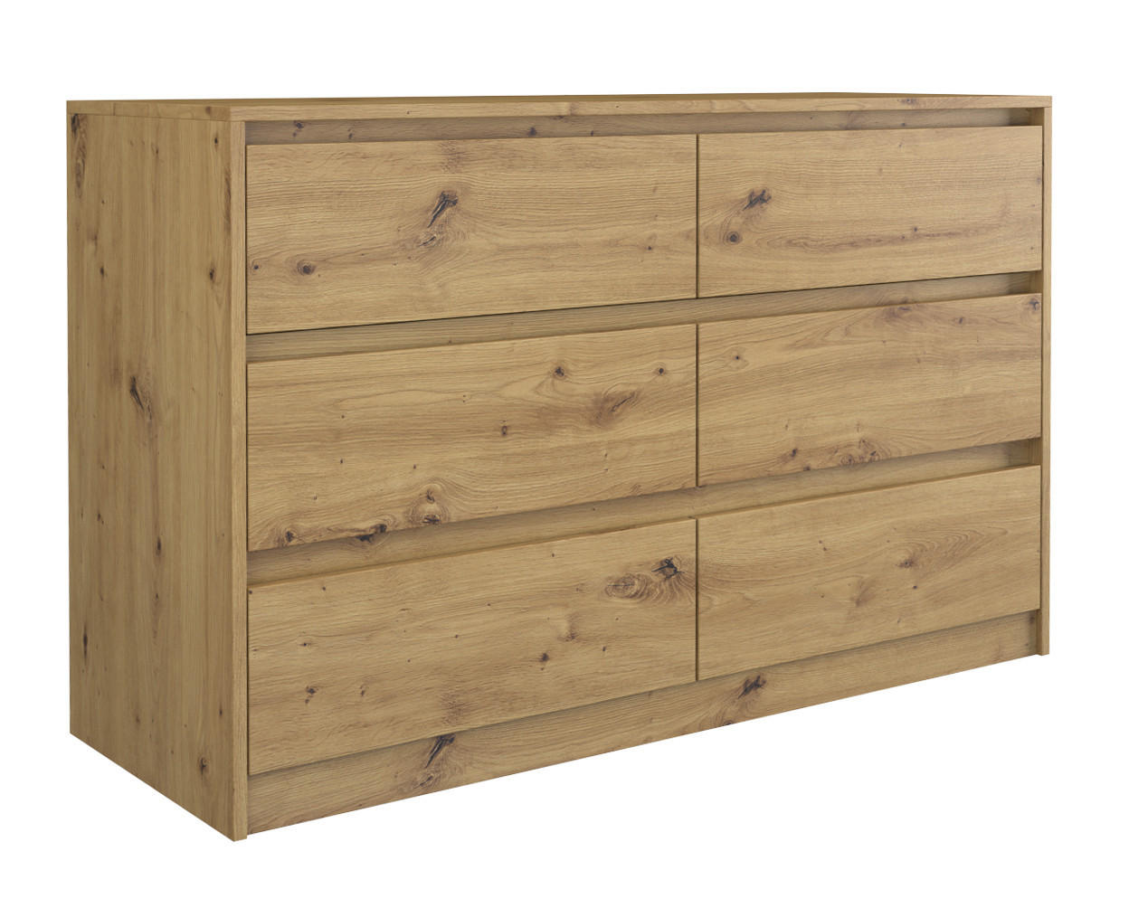 KOMMODE KARO 6 SCHUBLADEN K120 EICHE ARTISAN - Eiche Artisan, Holzwerkstoff (120/73.5/40cm) - CDF