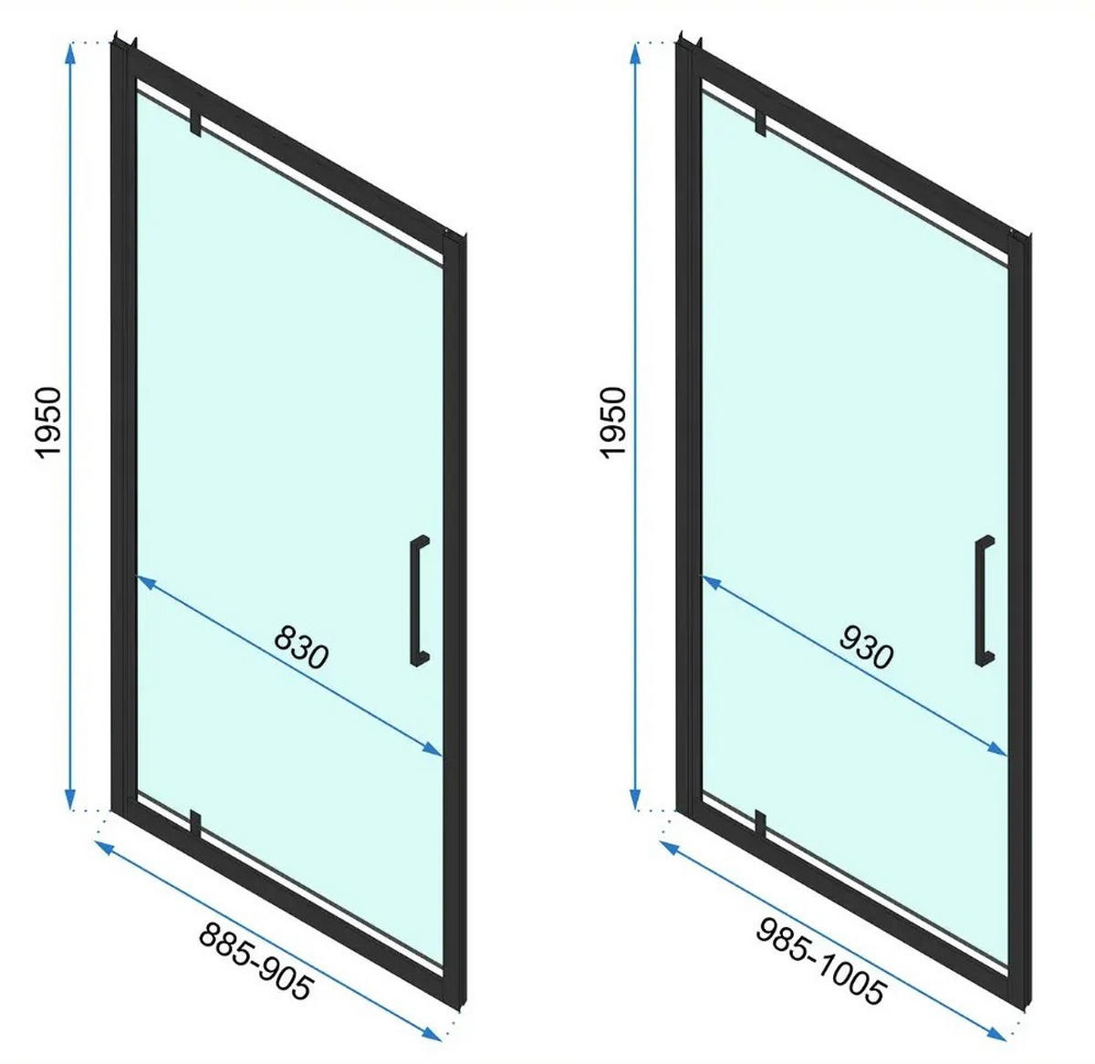 DUSCHKABINE Rea Rapid Swing Chrom 100x80 - Chromfarben, Glas (100/80/195cm) - REA