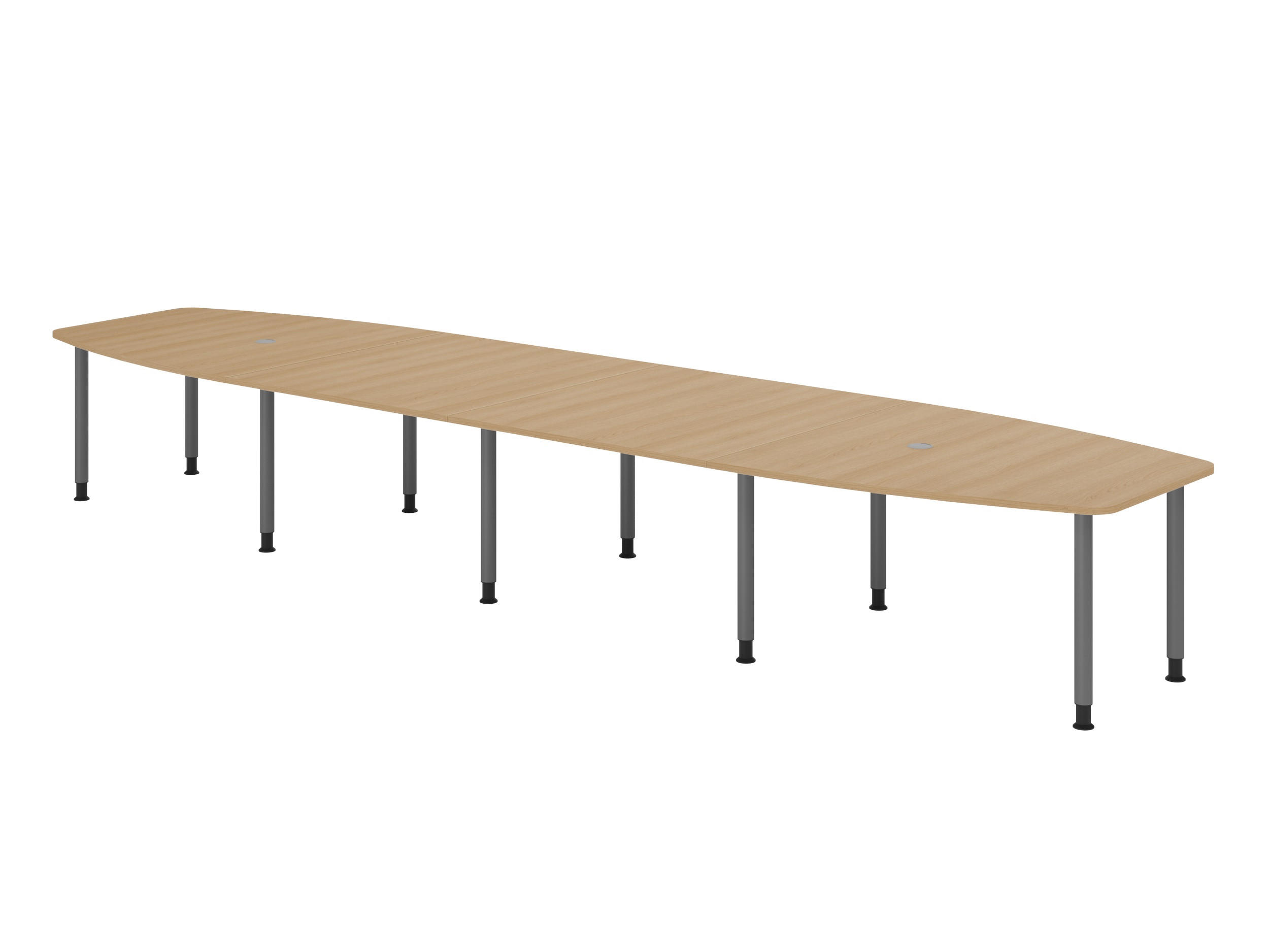 KONFERENZTISCH XXL KT52 130/520/74 cm in Eichefarben/Füße in Graphitfarben - Eichefarben/Graphitfarben, Holzwerkstoff (130/520/74cm) - bümö