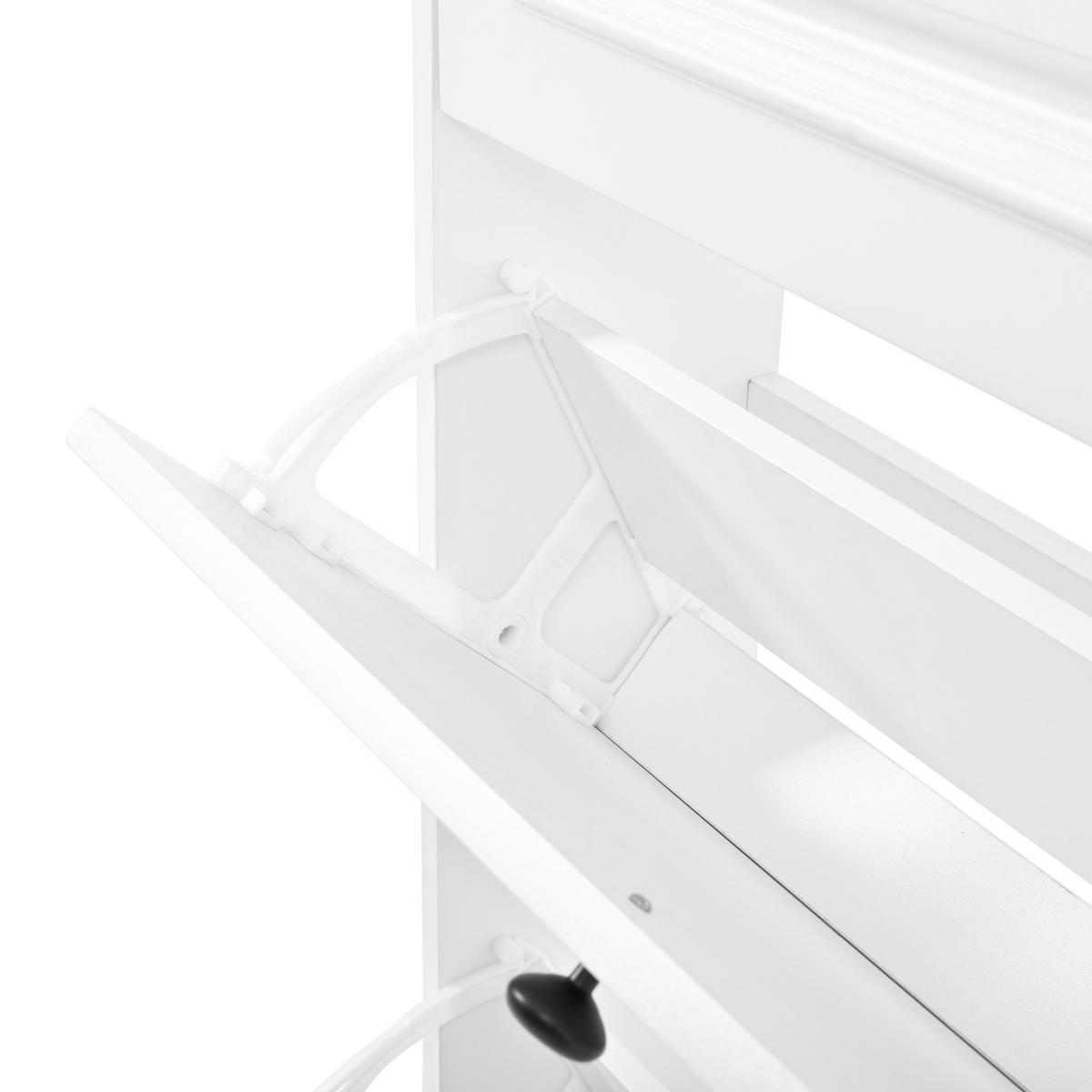 FLURGARDEROBE Schuhschrank Haken 3 Klapptüren Kompakt - Weiß, Holzwerkstoff (66/180/17cm) - FLIEKS