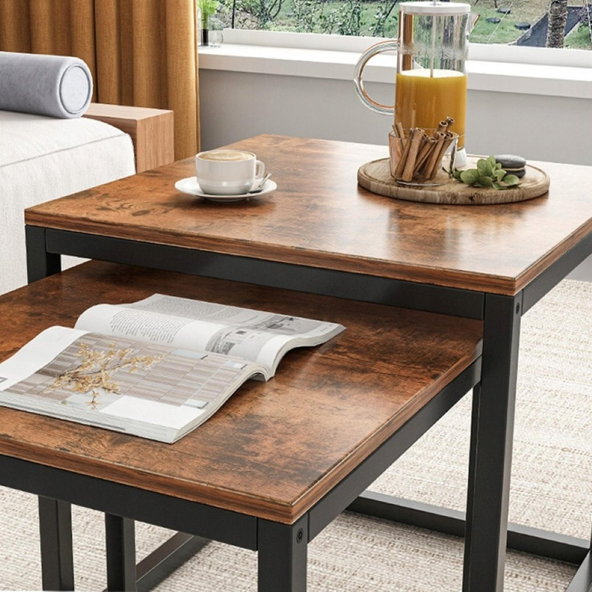 COUCHTISCH 2er Set, braun - Braun, Holzwerkstoff (52/55/50cm)