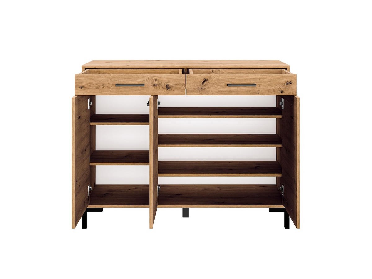 KOMMODE Nevio Artisan Eiche 120 / 33 / 94cm - Eiche Artisan/Braun, Holz/Holzwerkstoff (120/94/33cm) - Feldmann-Wohnen