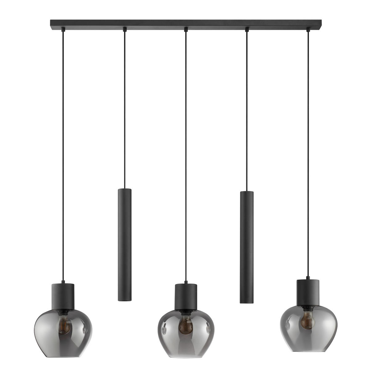 LED DECKENLEUCHTE Ligari Schwarz/Rauchglas 23/123/150 cm - Multicolor, Kunststoff (23/123/150cm) - Brilliant