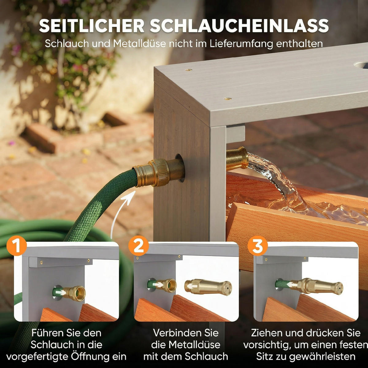 SAND-WASSERSPIELTISCH DE-10550 mit Wasserbahn & 2 Becken Grau - Grau, Metall (75/34.5/105cm) - ComfortXL